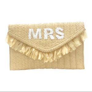 New in bag beyond the beach BTB MRS straw clutch purse for the new bride